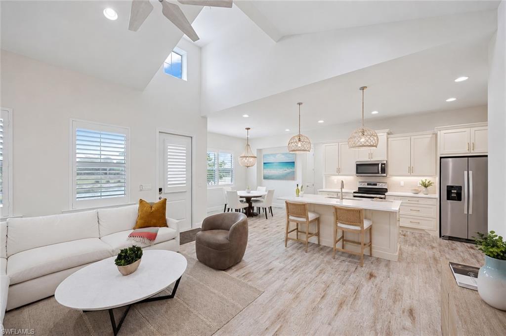 AI generated photo showing lighter cabinetry and coastal fixtures.