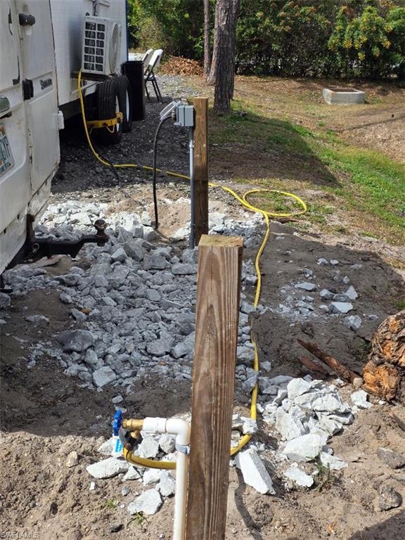 electrical and water hookup on lot