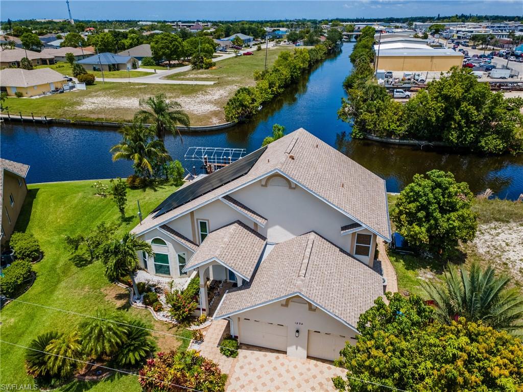 Aerial view of a large body of water