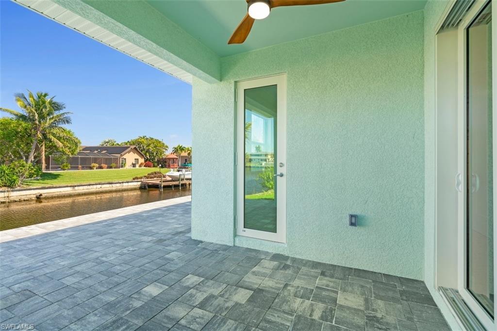 View of patio / terrace with a ceiling fan