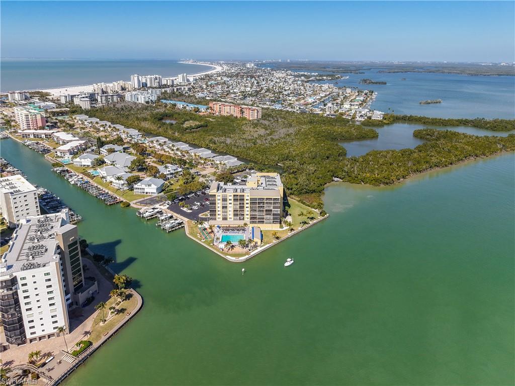 View of urban area featuring a nearby body of water