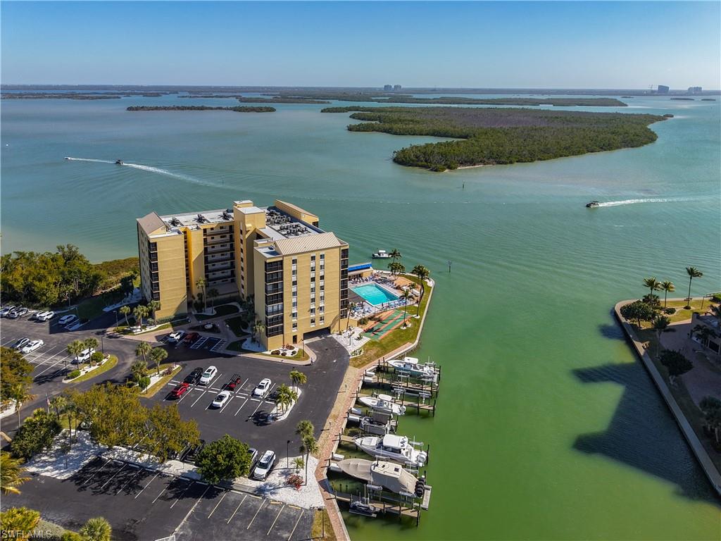 Drone / aerial view of a nearby body of water