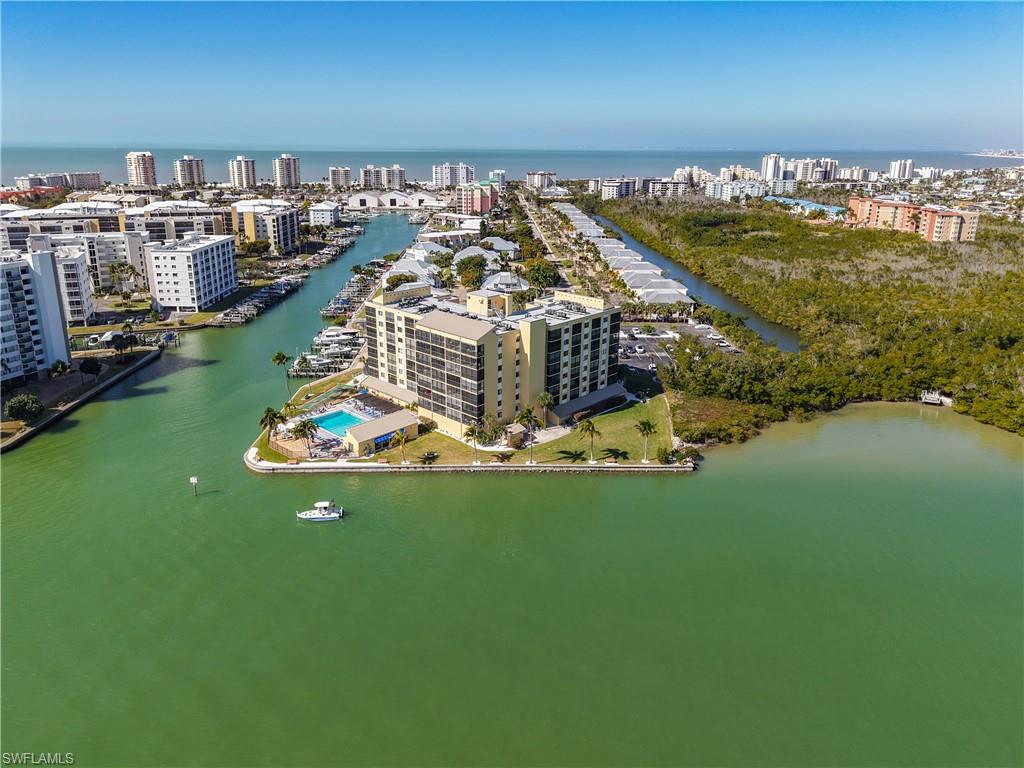 View of urban area featuring a large body of water