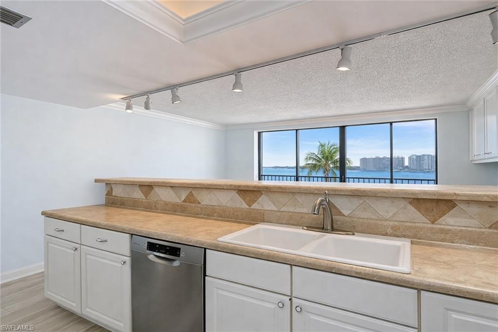 Kitchen looking into Living Room/Water view