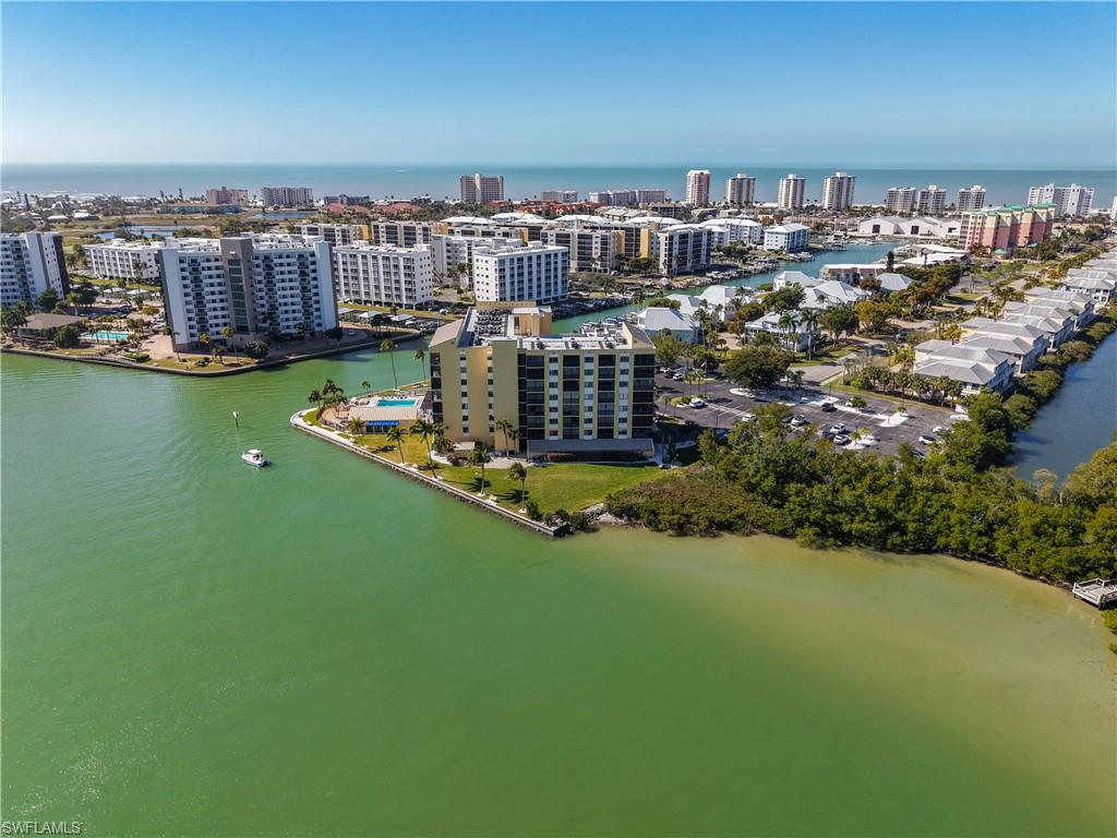 View of urban area featuring a nearby body of water