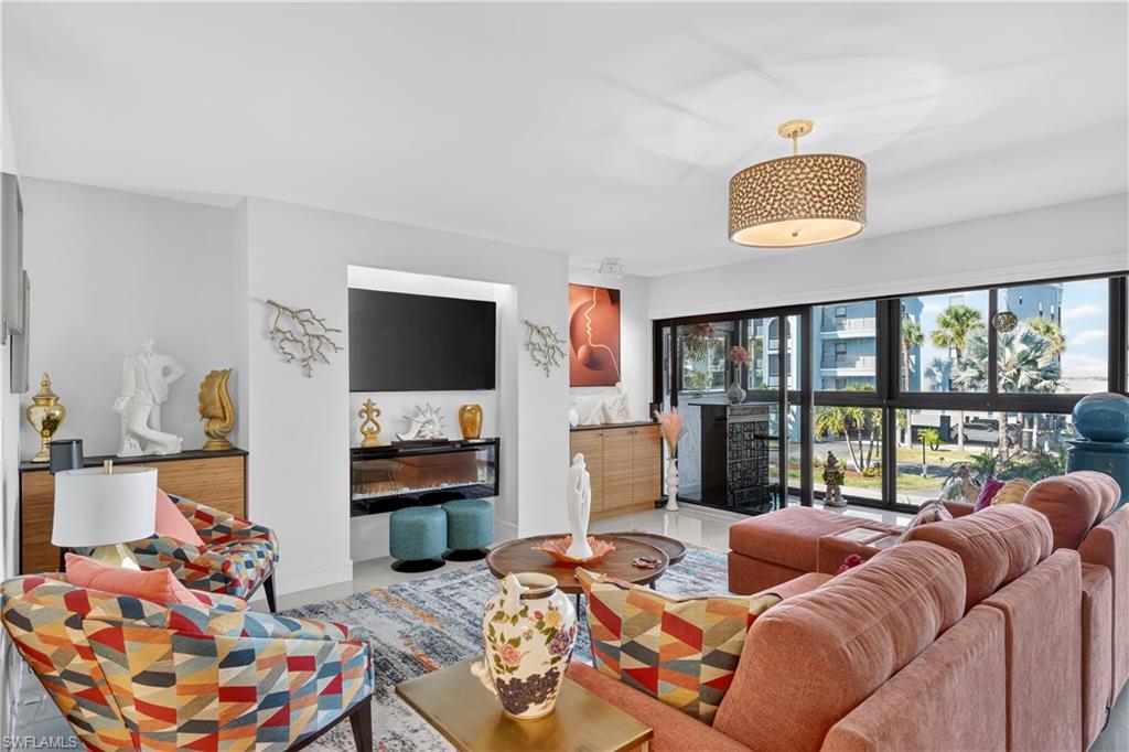Living room w water view