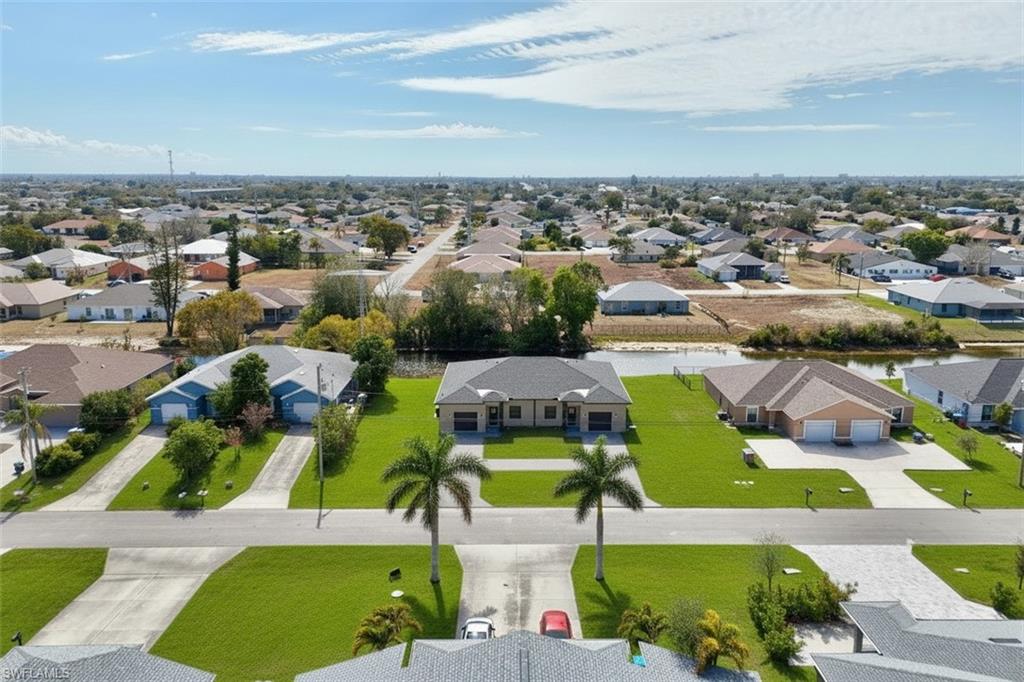 Aerial view of residential area