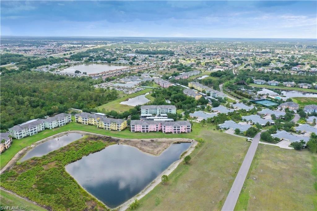 Aerial view of a large body of water