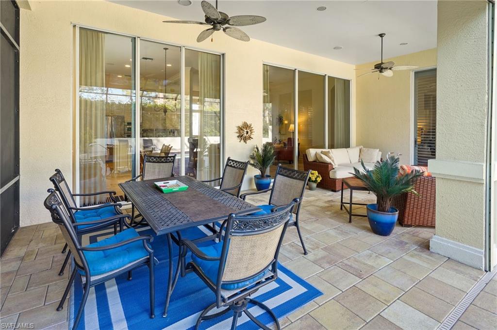 View of patio / terrace with outdoor lounge area and ceiling fan