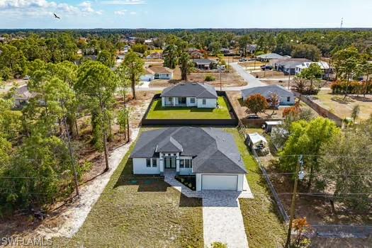 Aerial perspective of suburban area