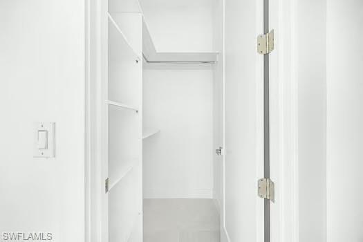 View of walk in closet