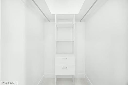 View of walk in closet