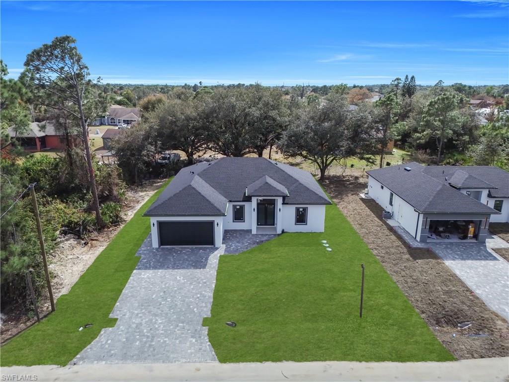 Aerial perspective of suburban area