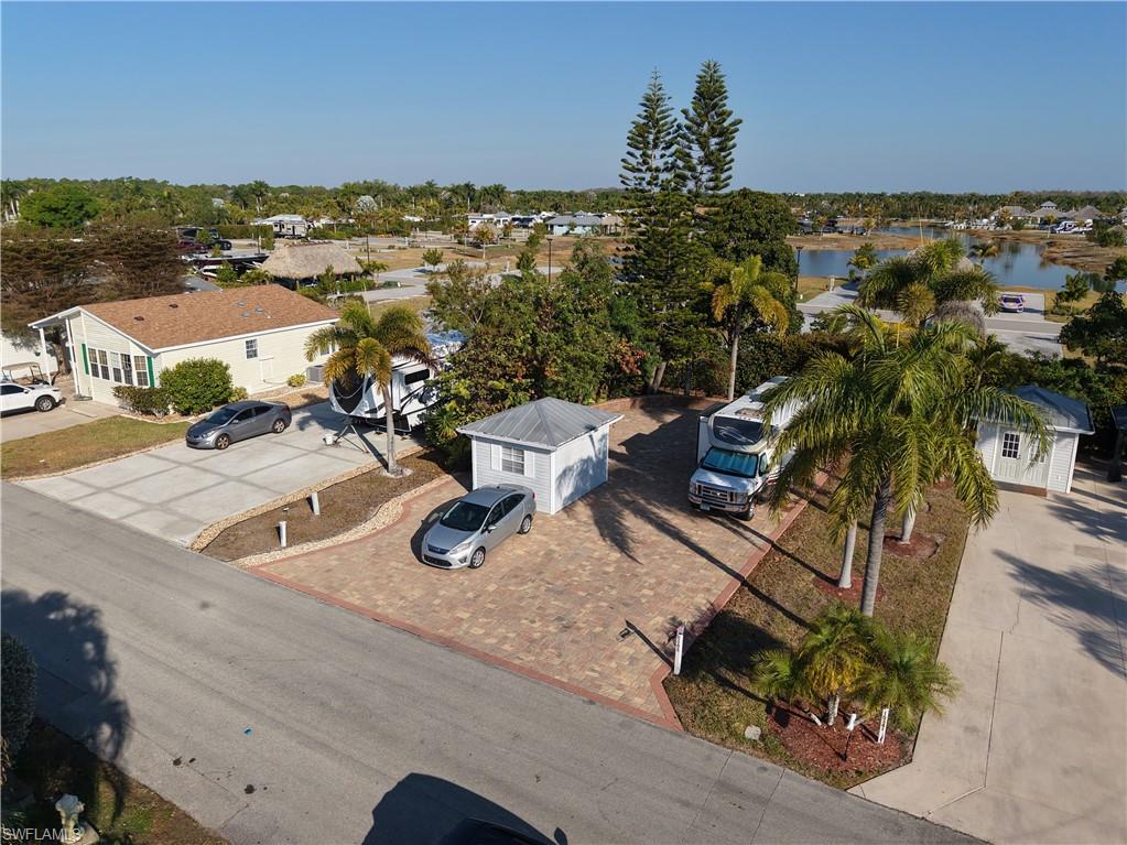Aerial view of residential area