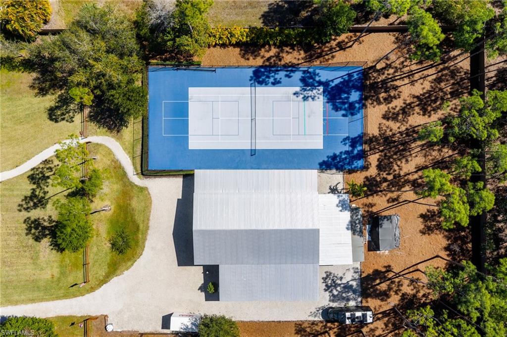 Tennis court, covered pickleball