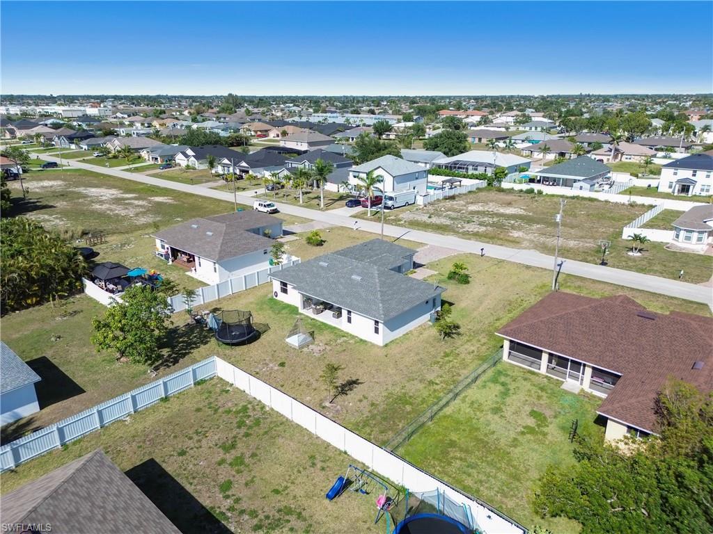 Aerial perspective of suburban area