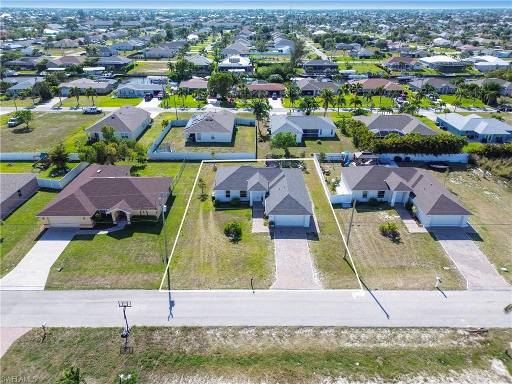 Aerial perspective of suburban area