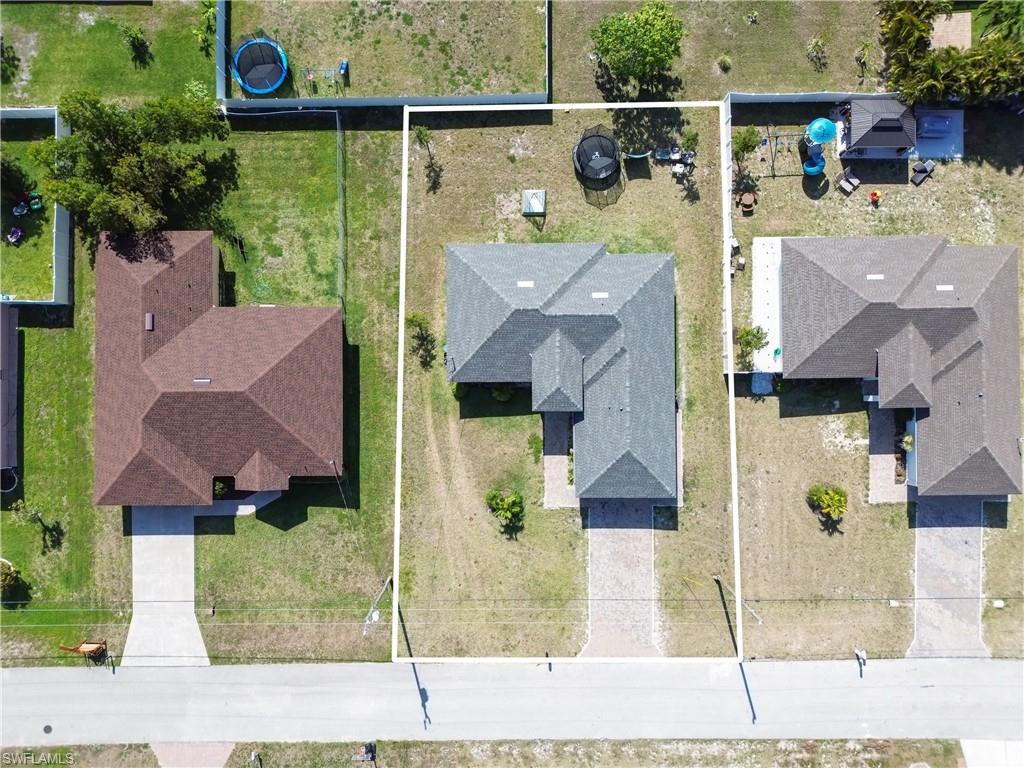 Aerial perspective of suburban area
