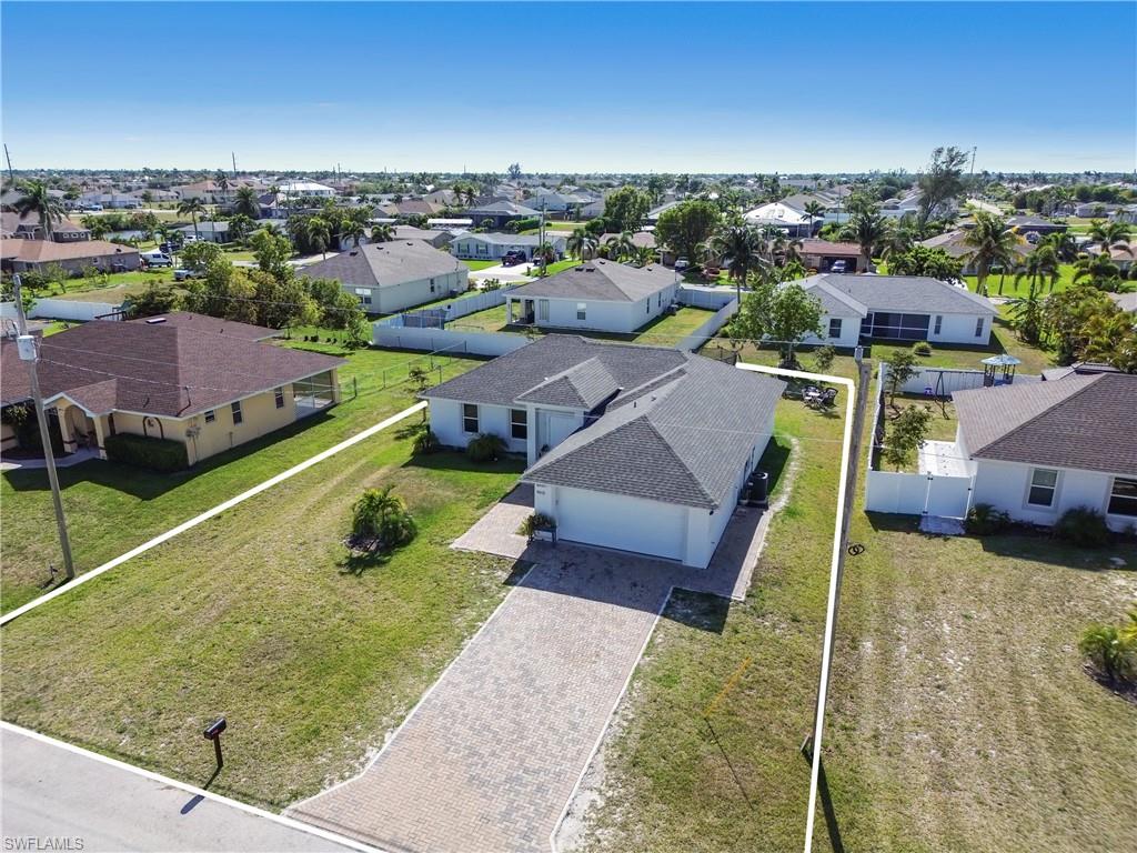 Aerial perspective of suburban area