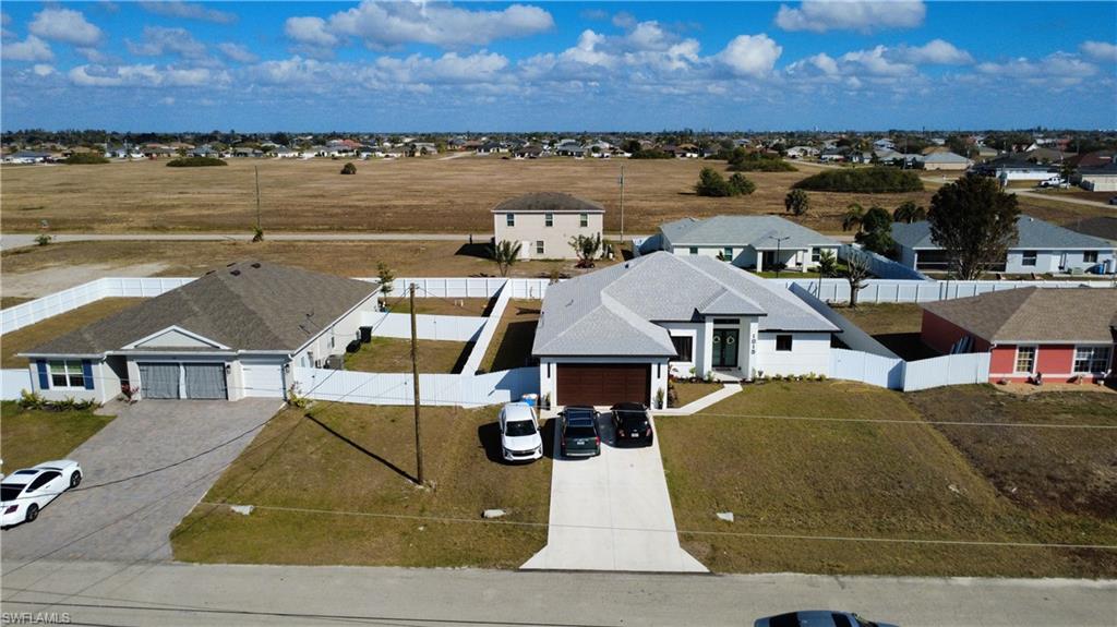 Aerial view of residential area
