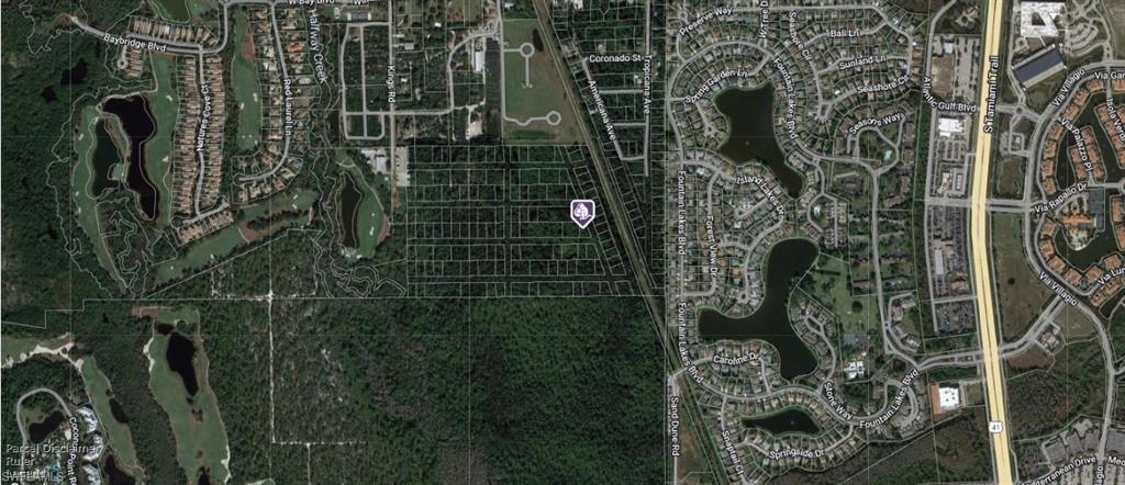 Aerial map of property and surrounding area