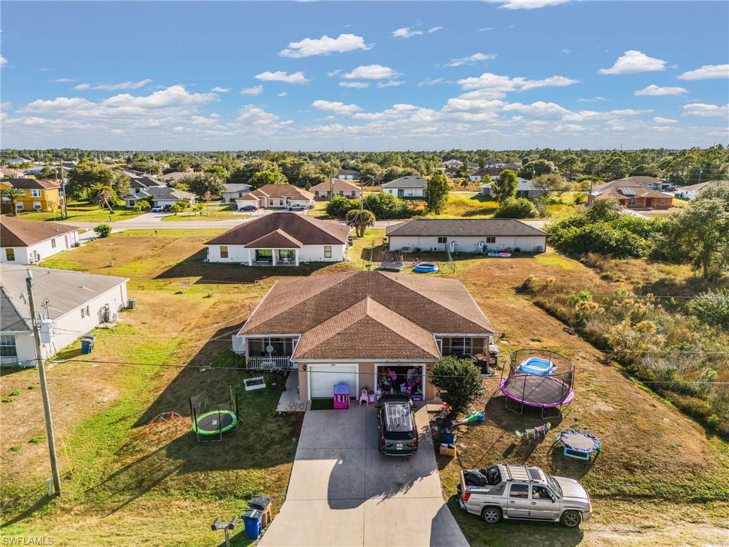 Aerial perspective of suburban area