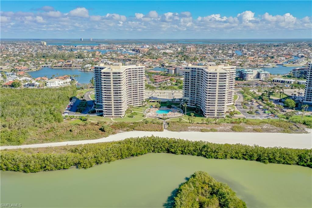 View of urban area with a nearby body of water