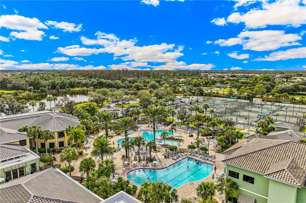 Bird's eye view of a pool