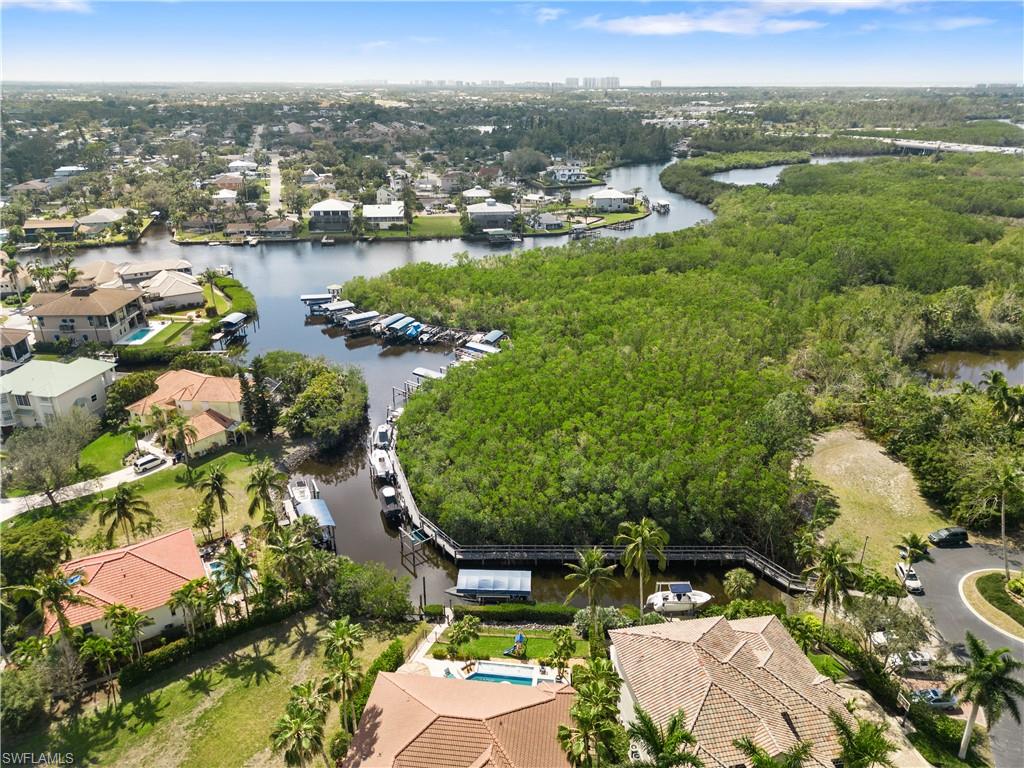 Drone / aerial view of a large body of water
