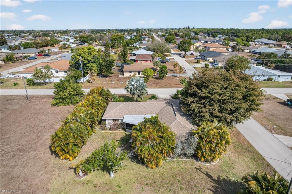 Aerial view of residential area