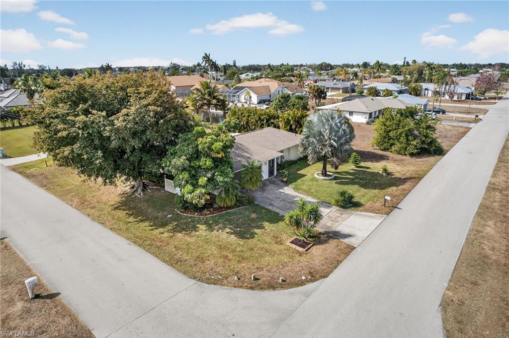 Aerial perspective of suburban area