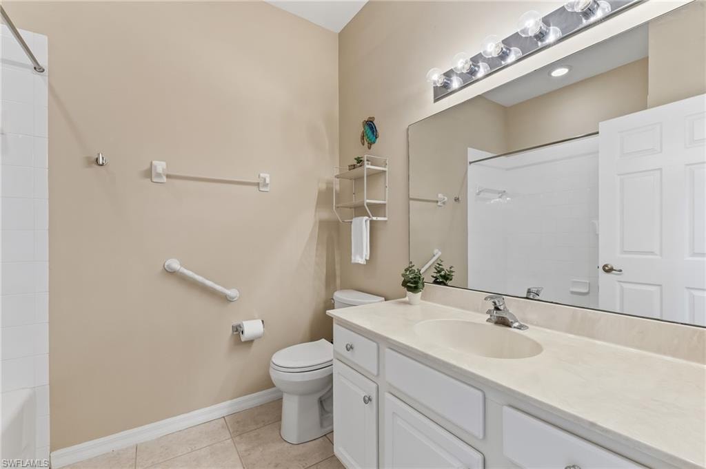 2nd Bedroom Bathroom outside of room.  Combo tub-shower.