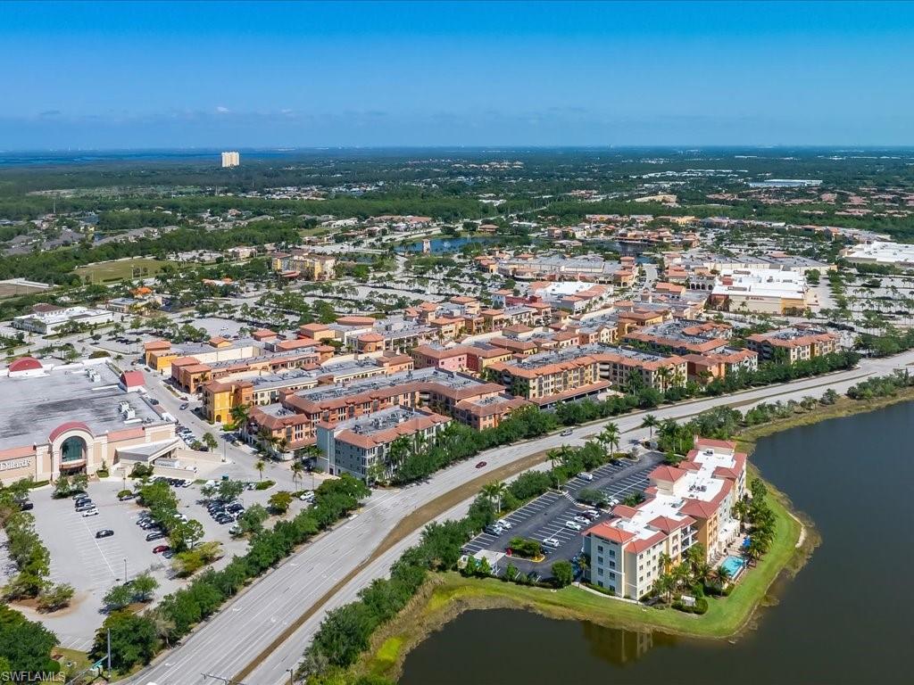 Drone / aerial view of a large body of water