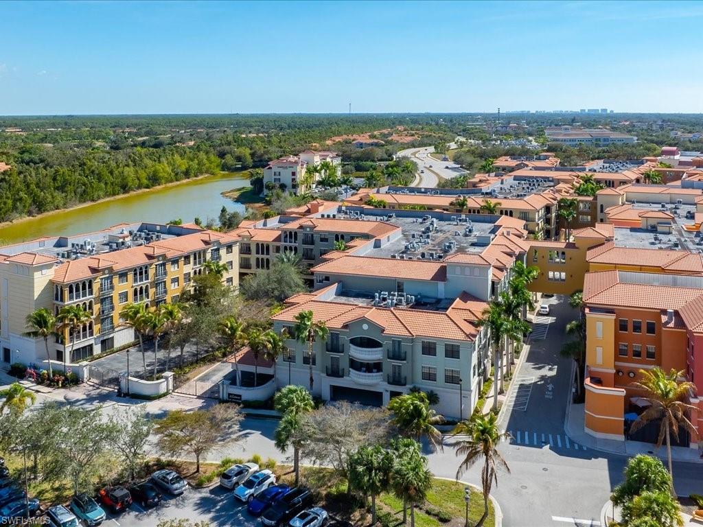Drone / aerial view of a nearby body of water