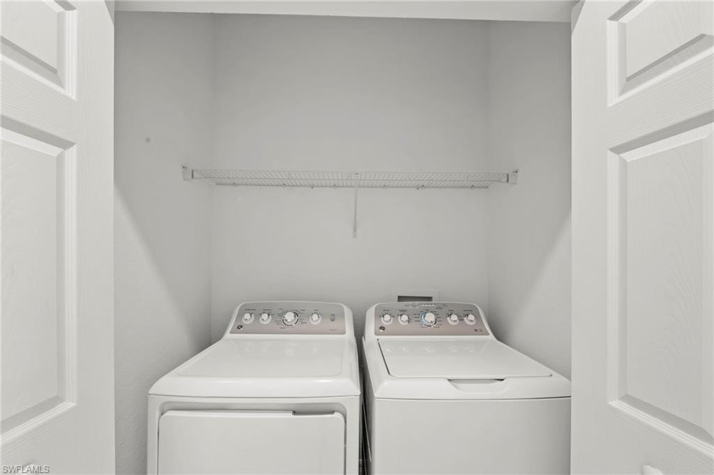 Laundry area with washing machine and dryer