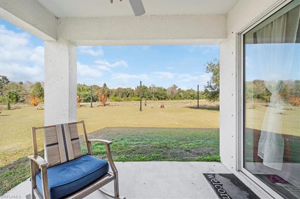 View of patio / terrace featuring ceiling fan