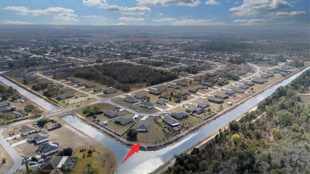 Aerial perspective of suburban area