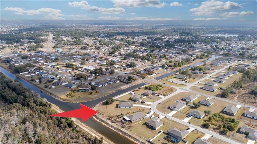 Aerial view of residential area