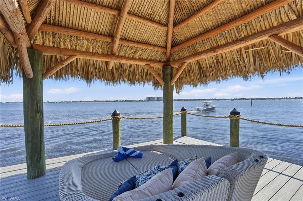 Dock with Tiki Hut.