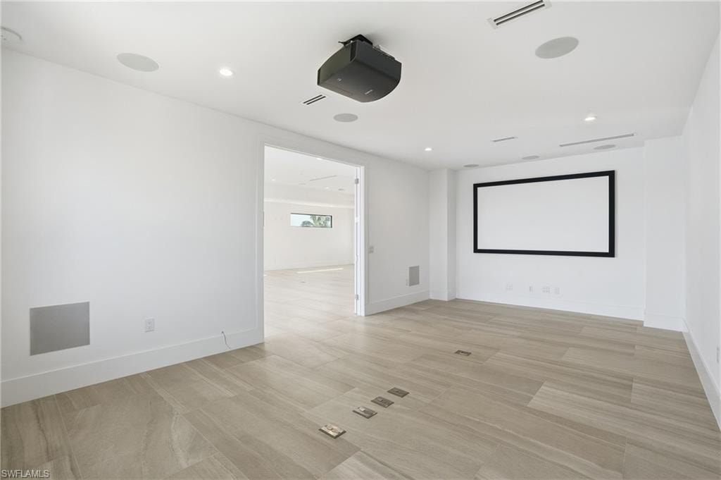 Home theater Room with Projector & Screen