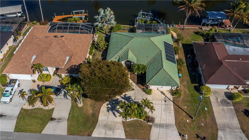 View from above of property featuring a nearby body of water