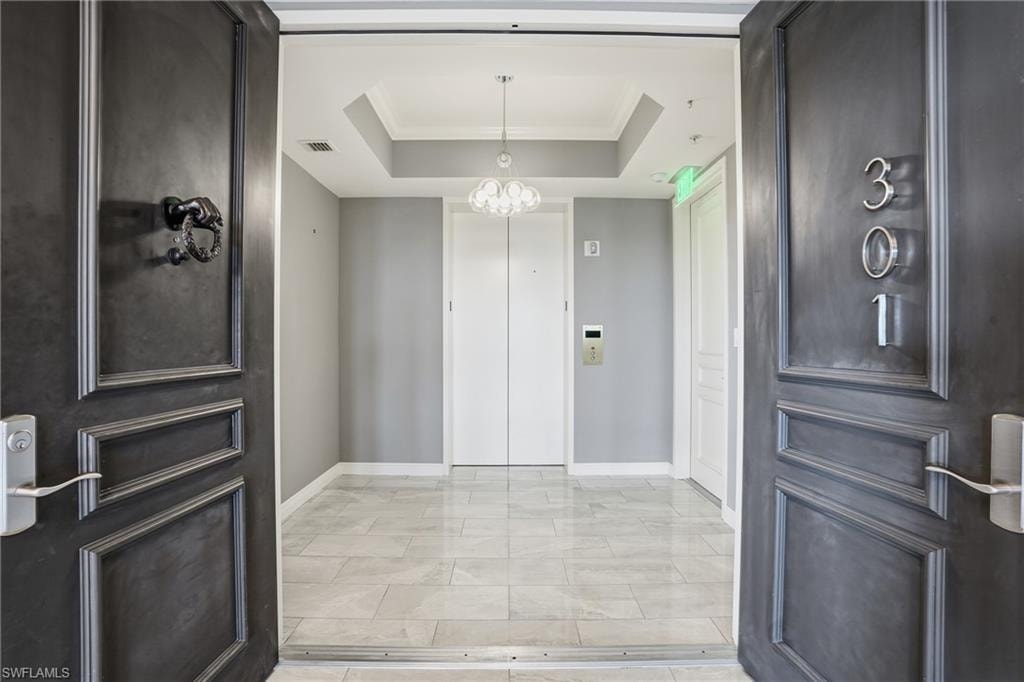 View from foyer to elevator.
