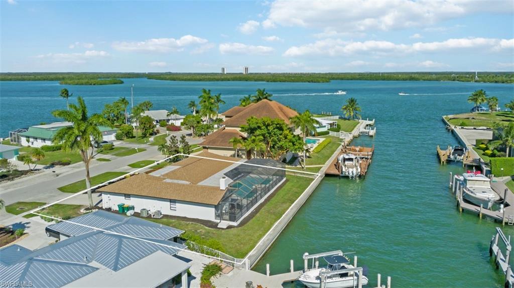 Bird's eye view of a large body of water