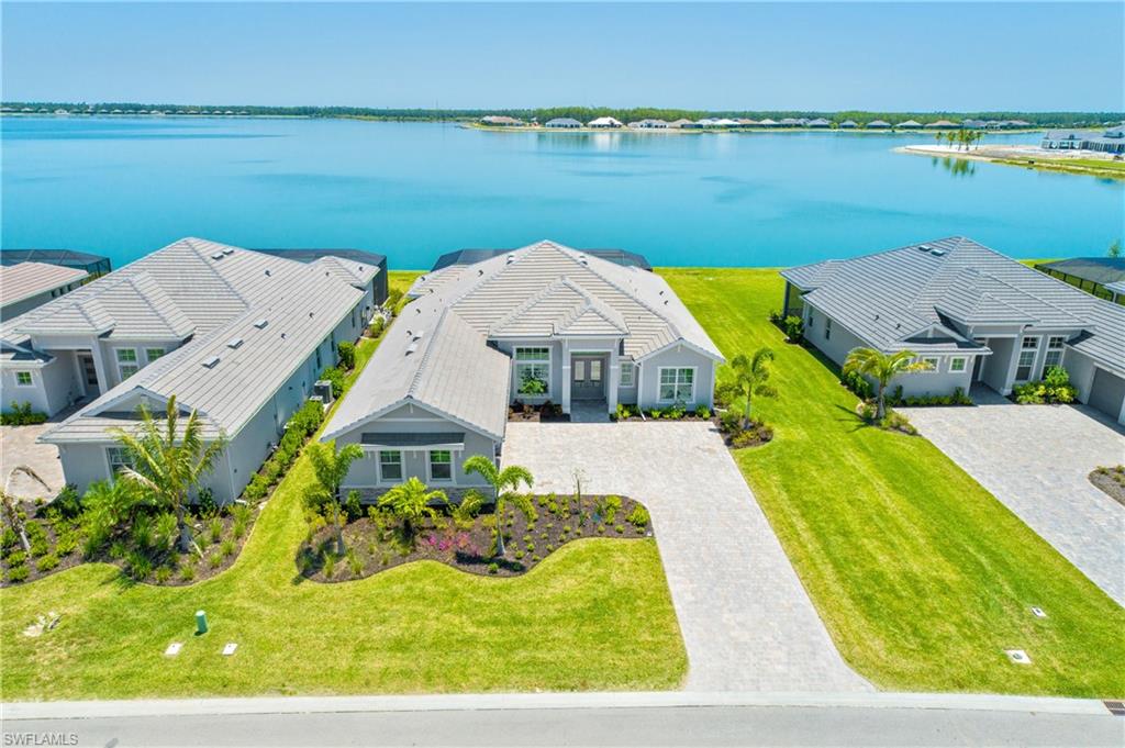 Drone / aerial view of a large body of water