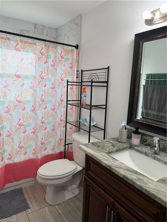 Full bathroom featuring vanity and shower / tub combo