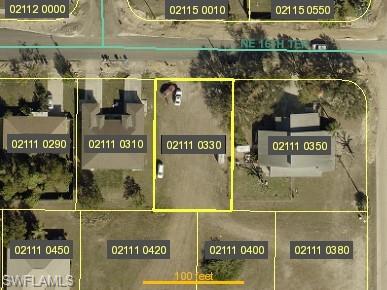 Aerial map of property and surrounding area