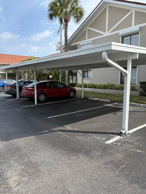 View of covered parking lot space