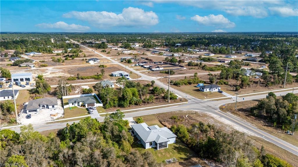 Aerial view of residential area