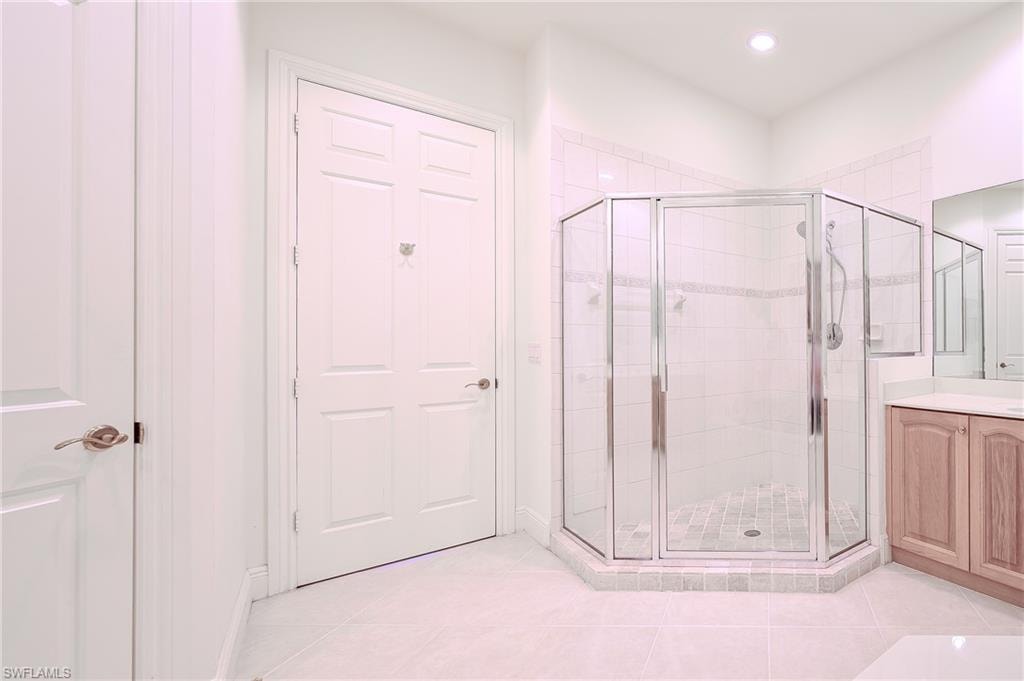 Master Bathroom Shower - door on the left opens the the Master Bedroom, door on far left is the private toilet