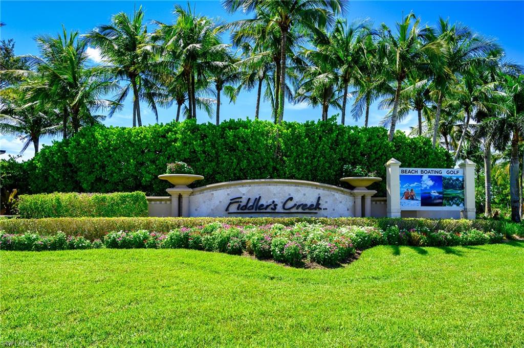 Fiddlers Creek Community Sign adjacent to Main Entrance Welcomes you to this fabulous 4,000 acre Master Planned Community